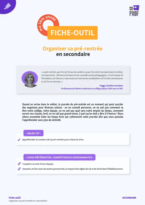 Organiser sa pré-rentrée en secondaire