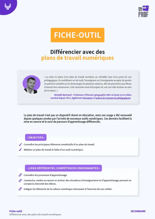 Différencier avec des plans de travail numériques