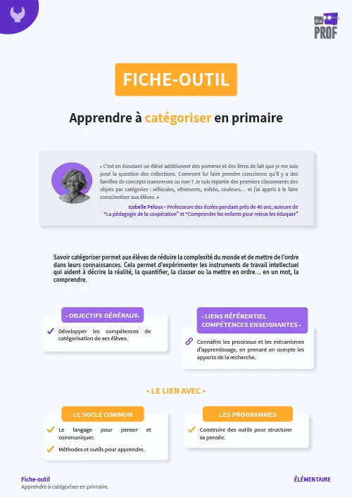 Apprendre à catégoriser en primaire