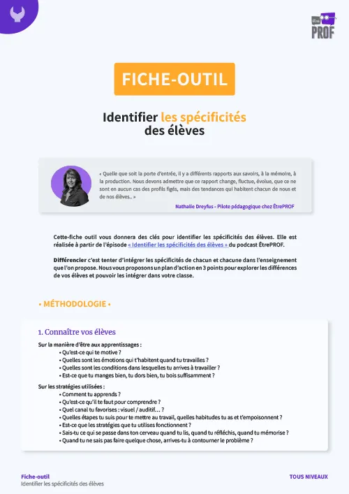 Identifier les spécificités des élèves