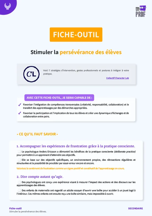 Stimuler la persévérance des élèves
