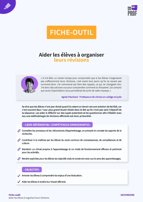 Aider les élèves à organiser leurs révisions
