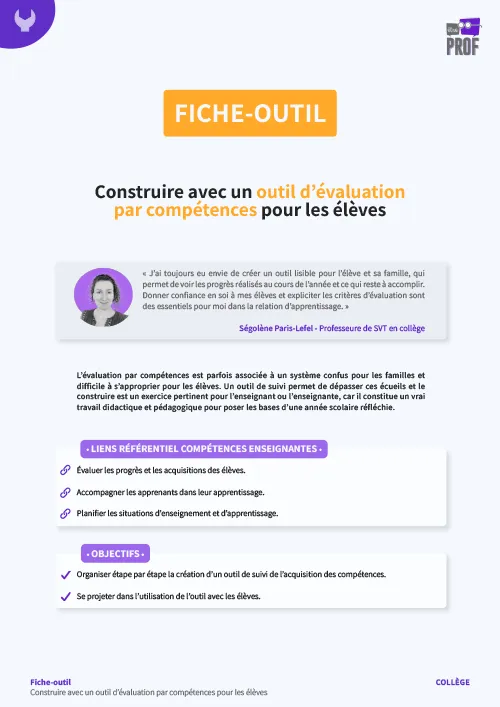 Construire un outil d'évaluation par compétences pour les élèves