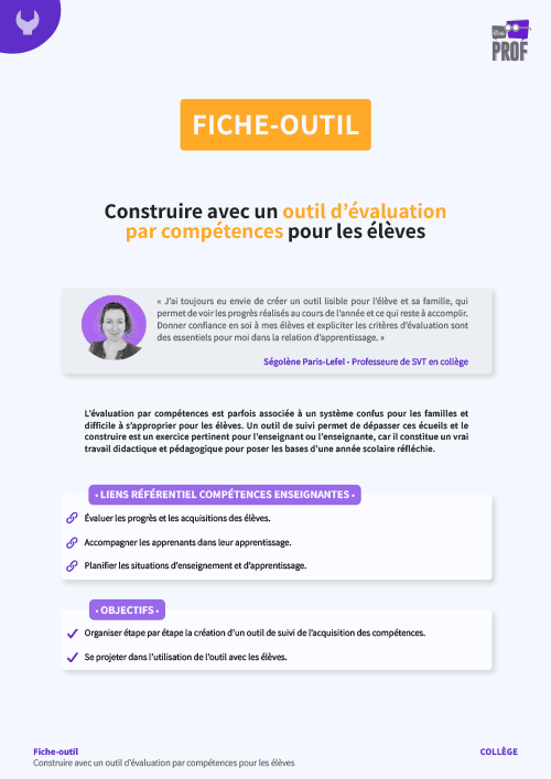 Construire un outil d'évaluation par compétences pour les élèves