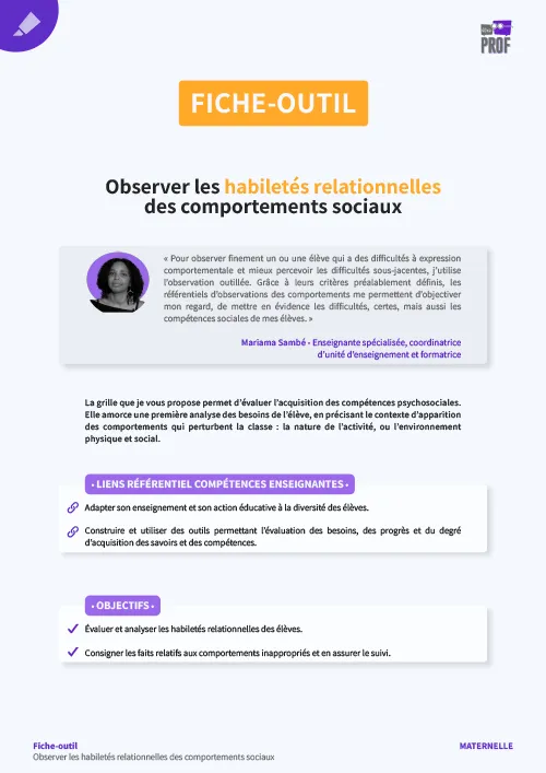 Observer les habiletés relationnelles des comportements sociaux