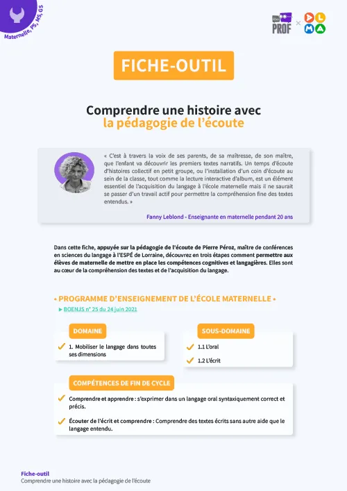 Comprendre une histoire grâce à la pédagogie de l'écoute