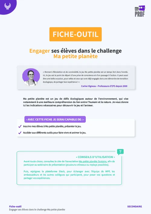 Engager ses élèves dans le challenge Ma petite planète
