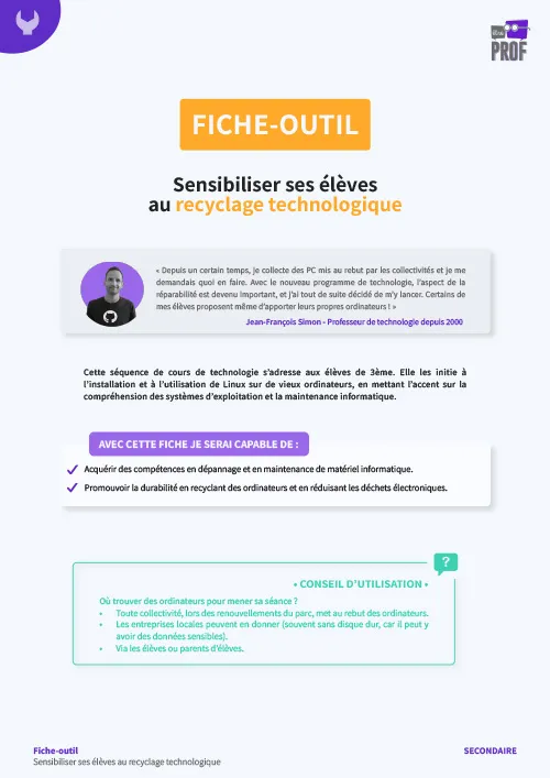Sensibiliser ses élèves au recyclage technologique