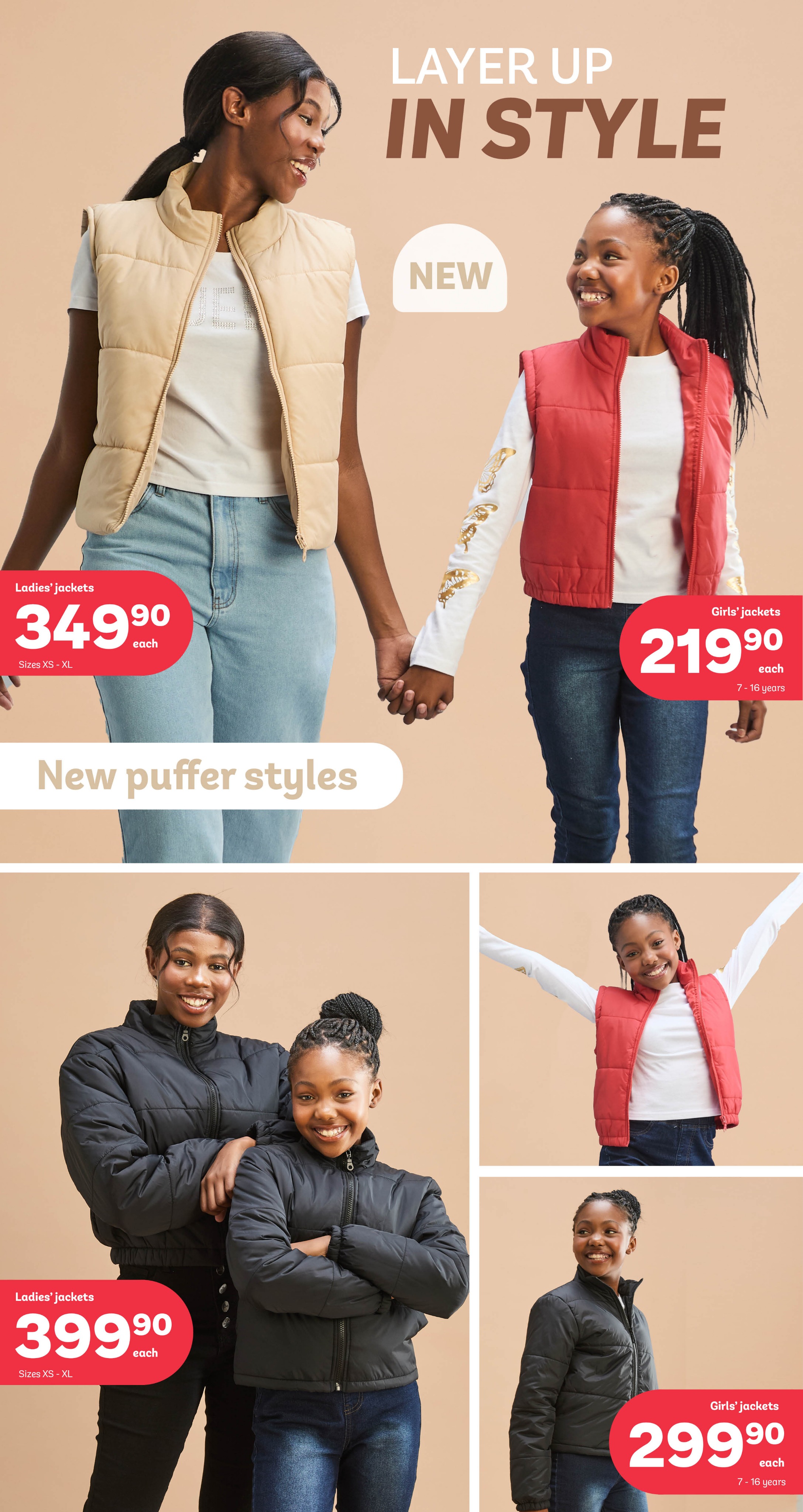 Stay Warm in Style - NEW Puffer Jackets for Girls and Ladies