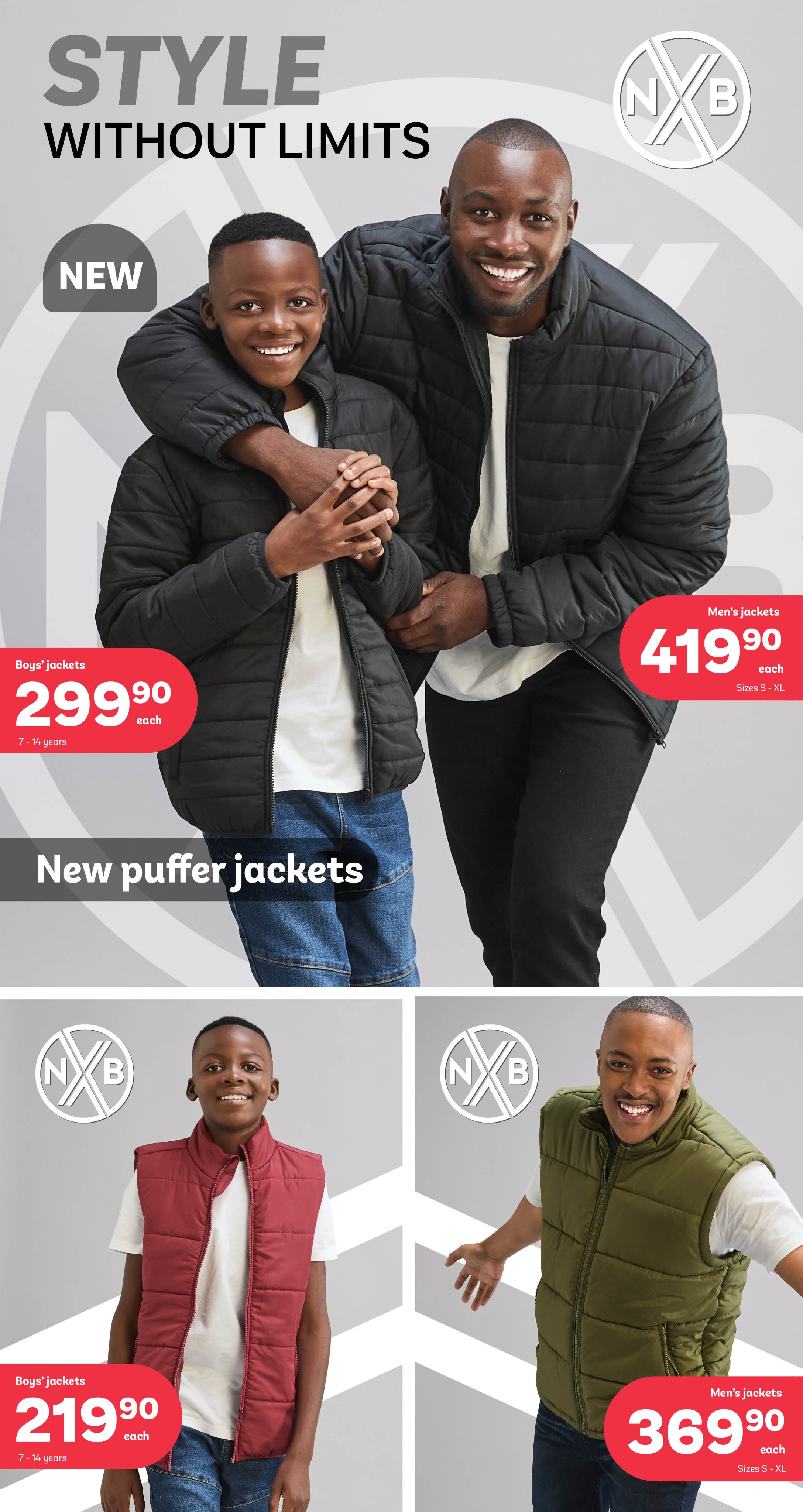Layer Up in Style - NEW Boys and Mens Puffer Jackets