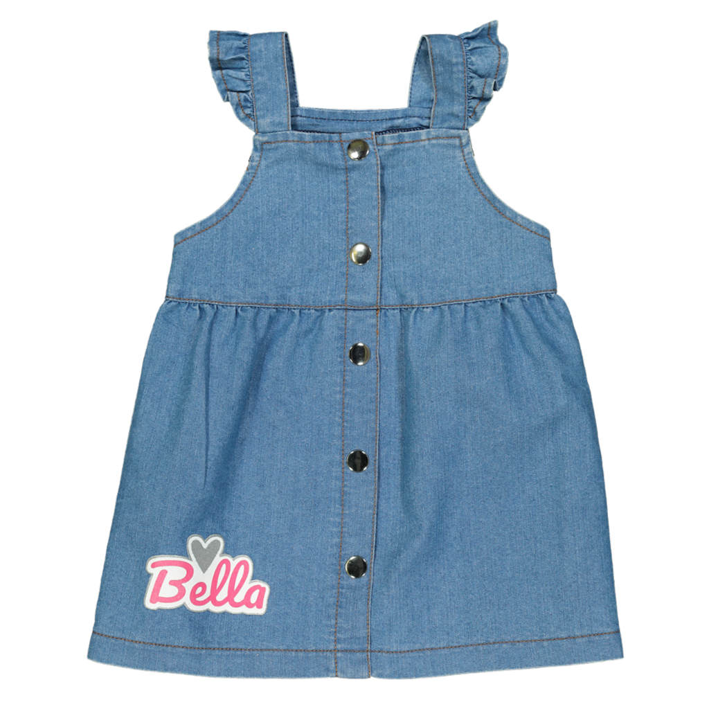 Baby Girl Puff Sleeves Denim Dress Set - Temu