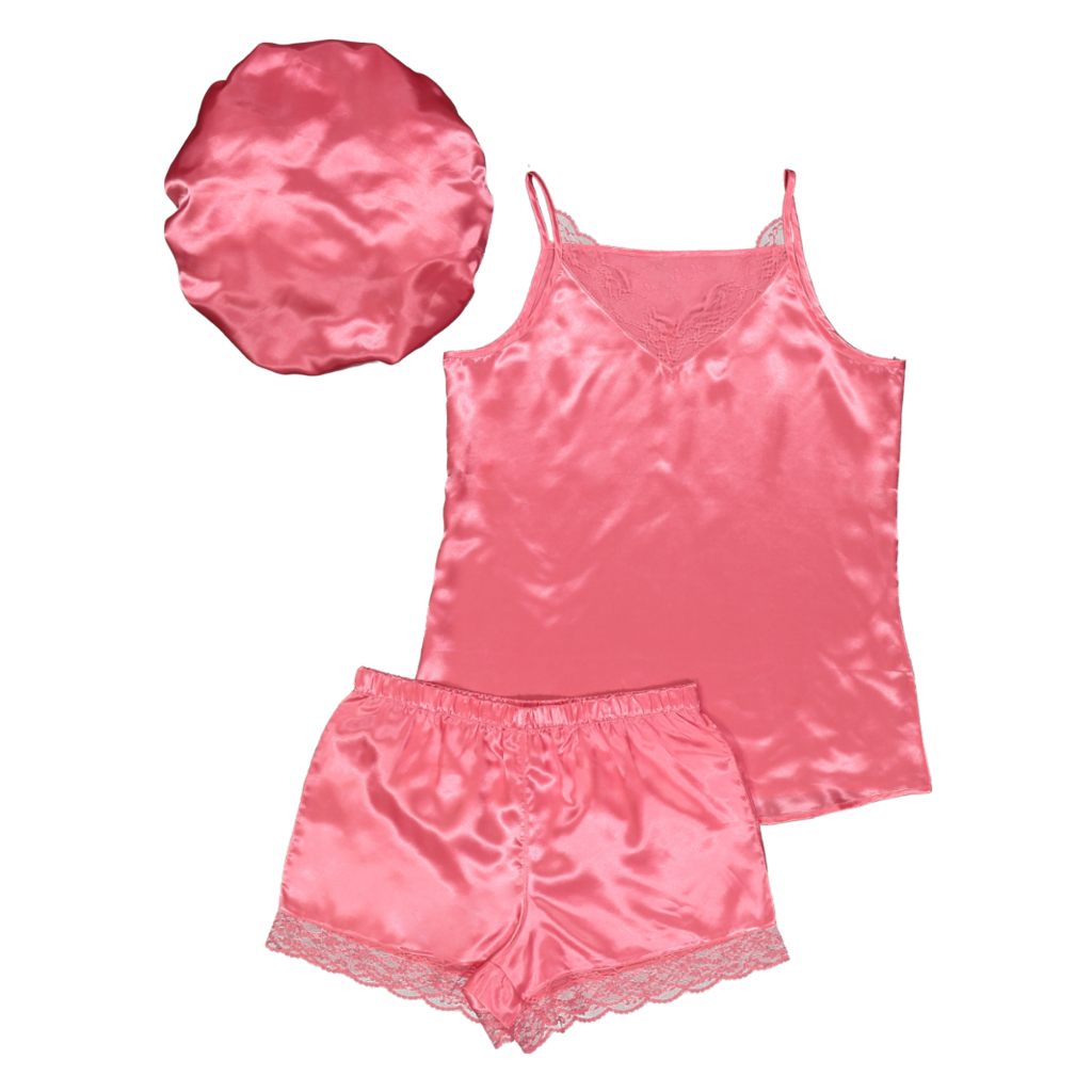 Ladies' Pink Satin PJ Sets