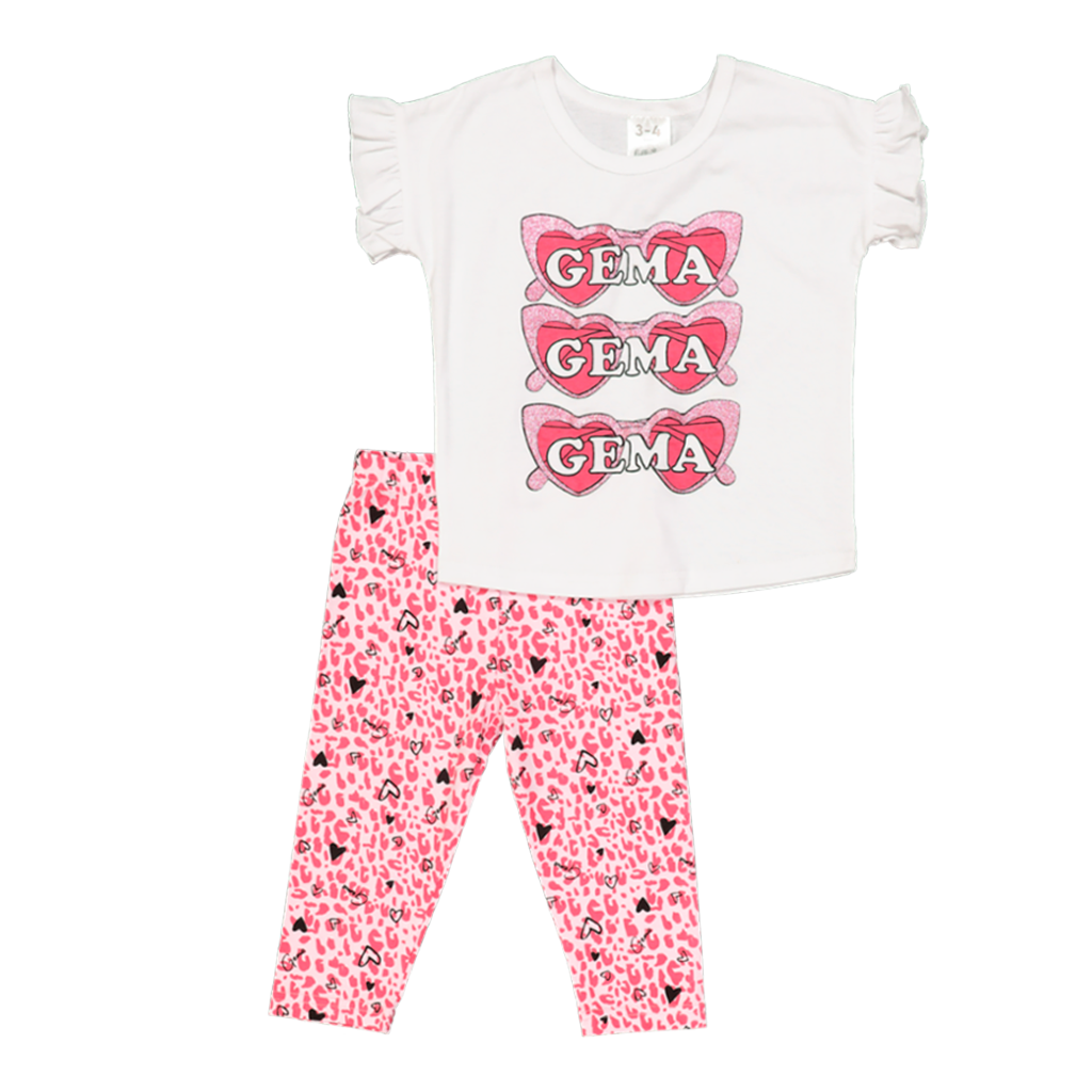 Girls' Pink & White Gema Playsuits