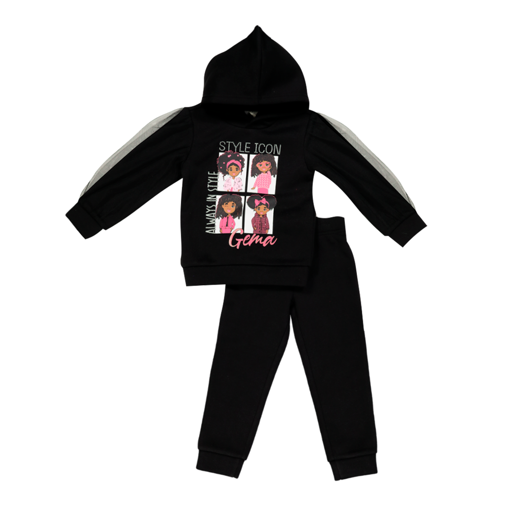 Girls' Black Gema Tracksuits