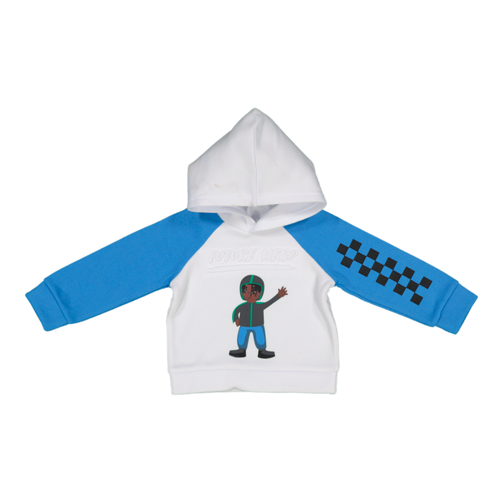 Baby Boys' White & Blue Future Hero Tops