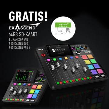 Rodecaster Pro II en Rodecaster Duo met gratis MicroSD 64GB