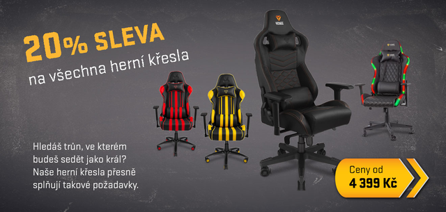 20% sleva na všechna herní křesla