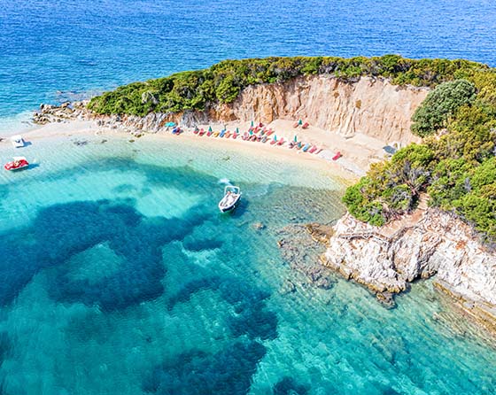 Ksamil an der Albanischen Riviera