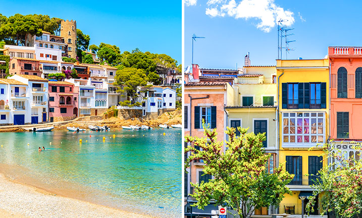 Farbenfrohe Orte an der Costa Brava und auf Mallorca