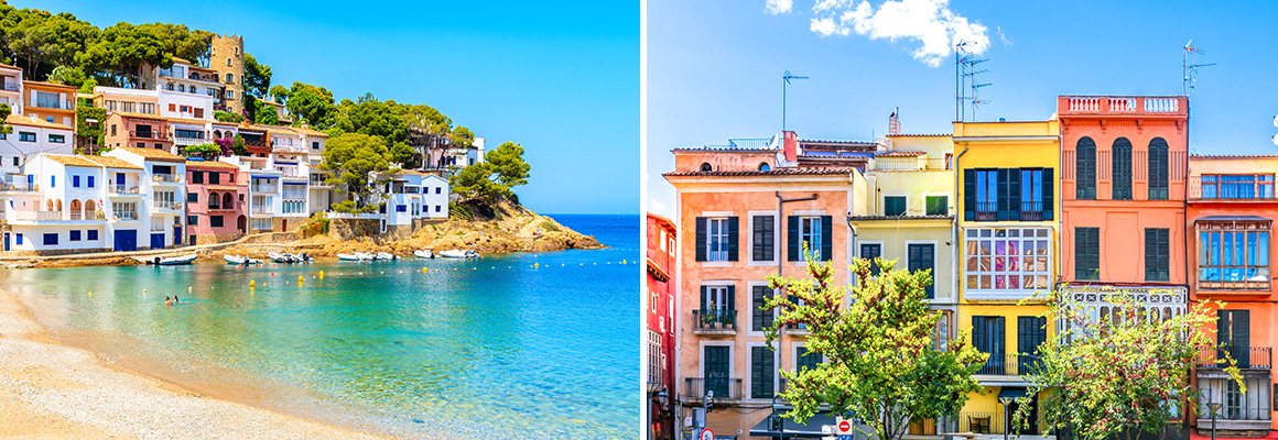 Farbenfrohe Orte an der Costa Brava und auf Mallorca