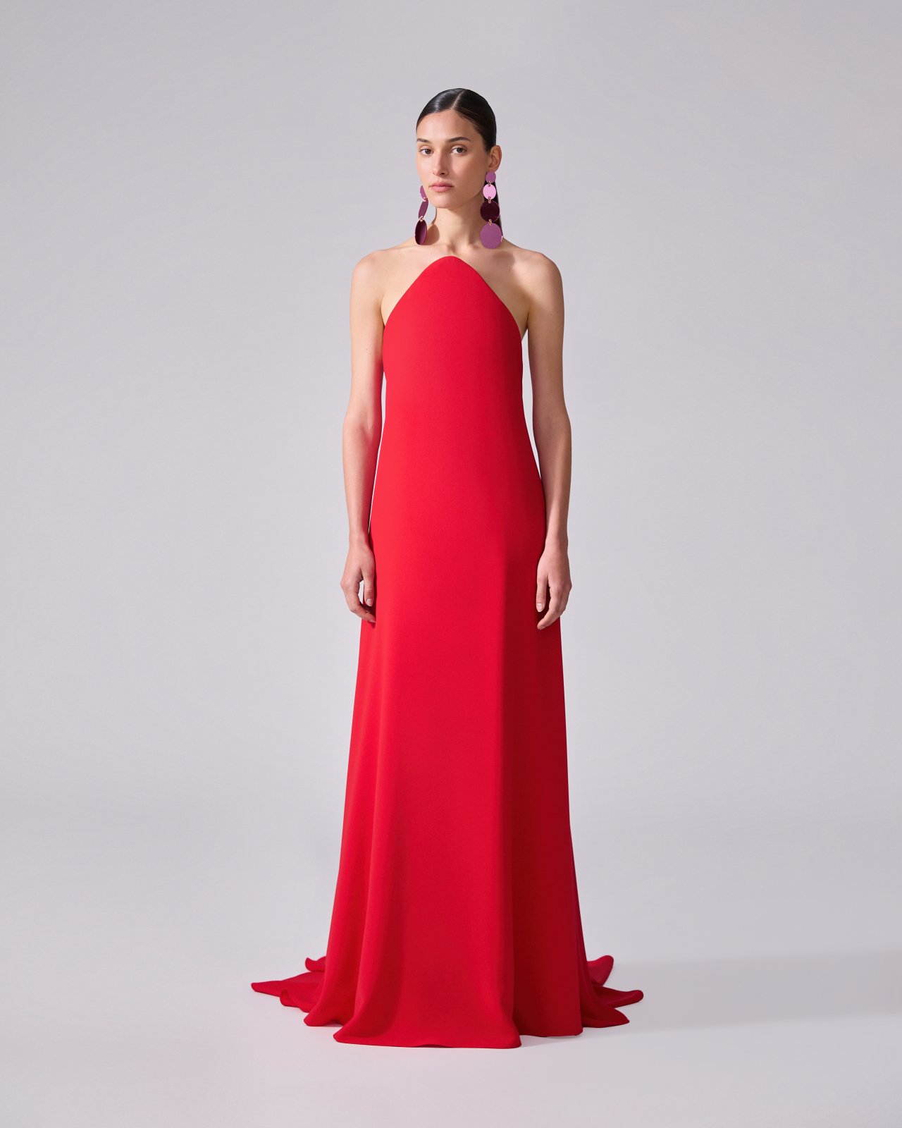 Strapless Curved Neckline Gown
