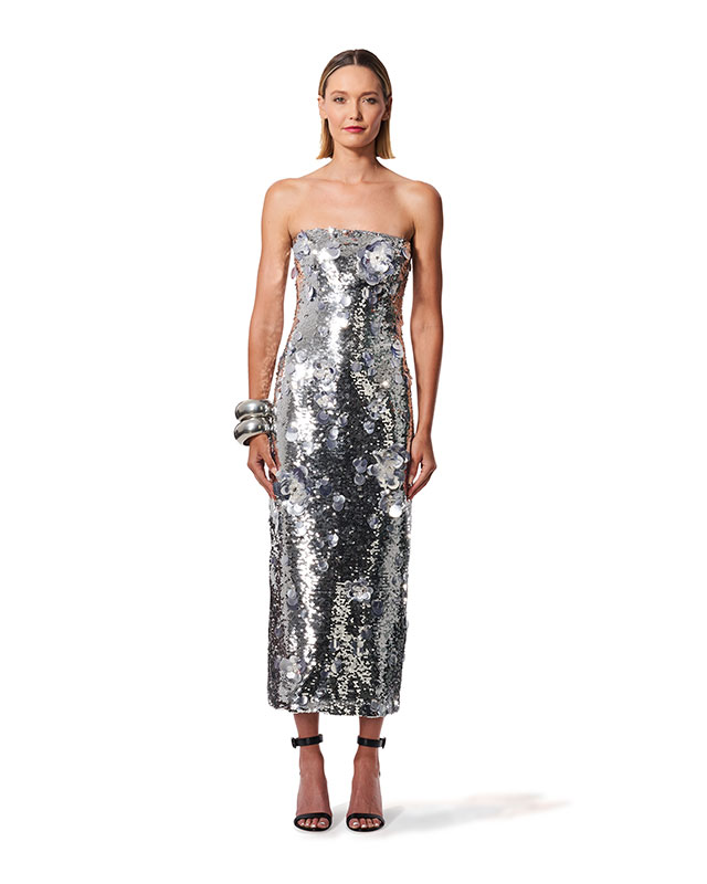 5. Strapless Embellished Sequin Dress