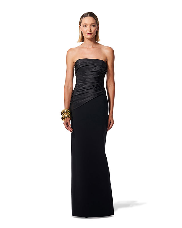 3. Strapless Ruched Bodice Gown