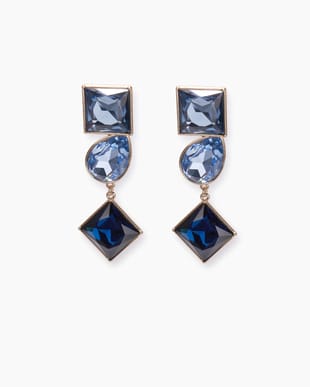 Multi-Shape Crystal Drop Earrings