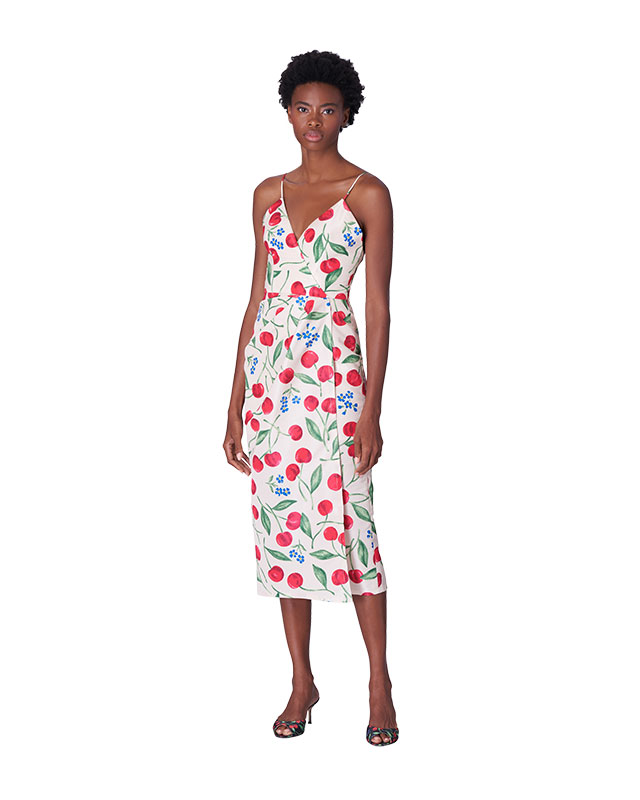Cherry Print Column Dress