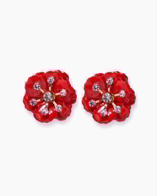Enamel Metal Flower Earrings