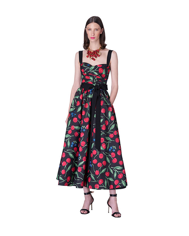 Cherry Print A-Line Dress