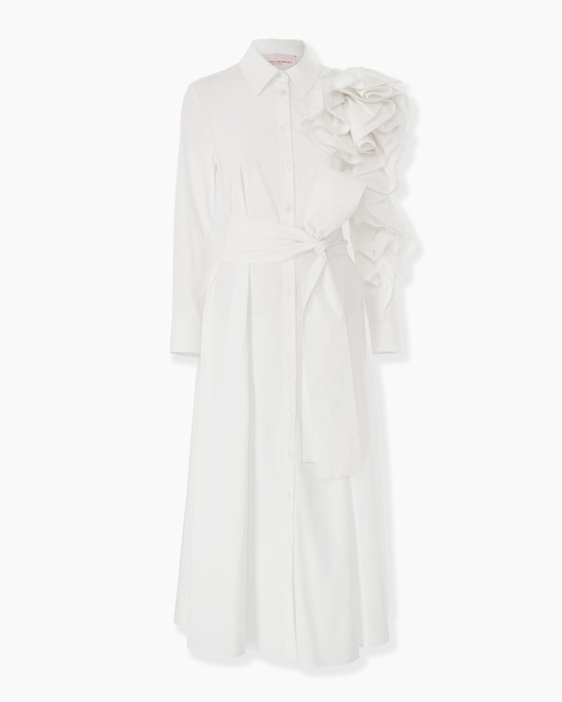 Rosette Midi Shirt Dress