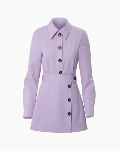 Stretch-Wool Asymmetric Shirtdress