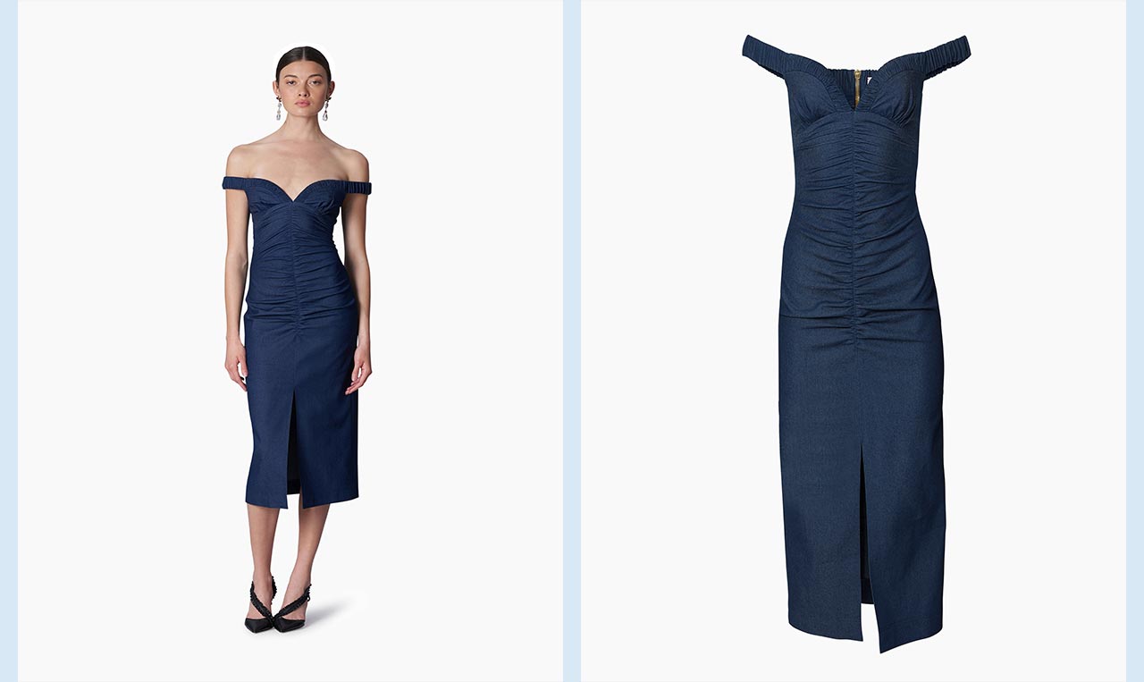 Off-Shoulder Denim Dress