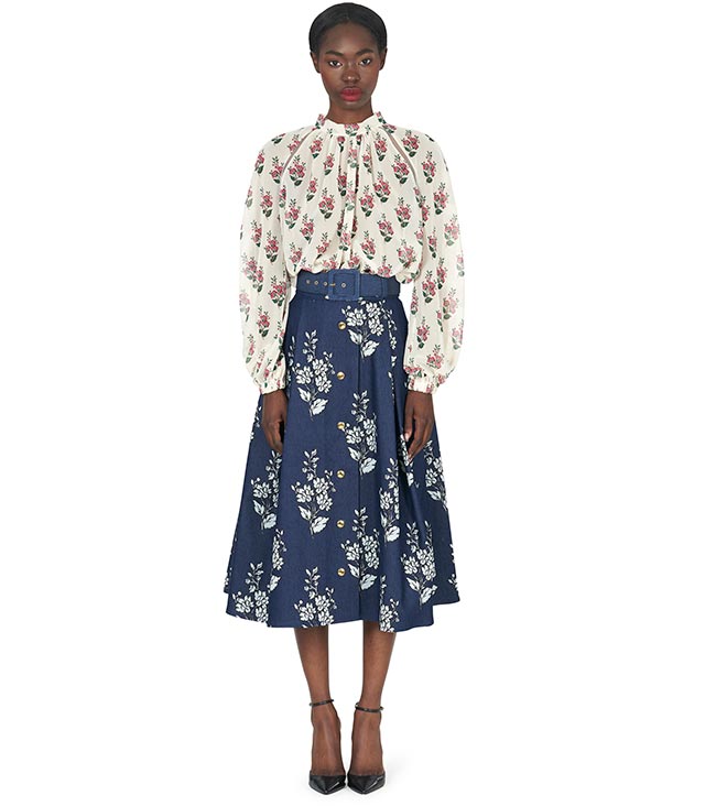 [link] 5. Floral A-Line Midi-Skirt [/link]
