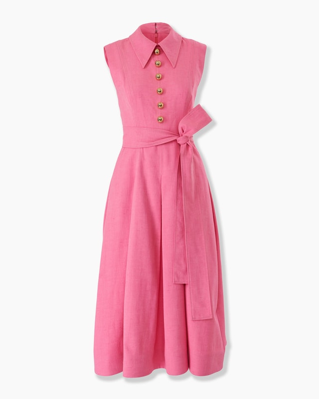 Sleeveless Belted Midi Dress