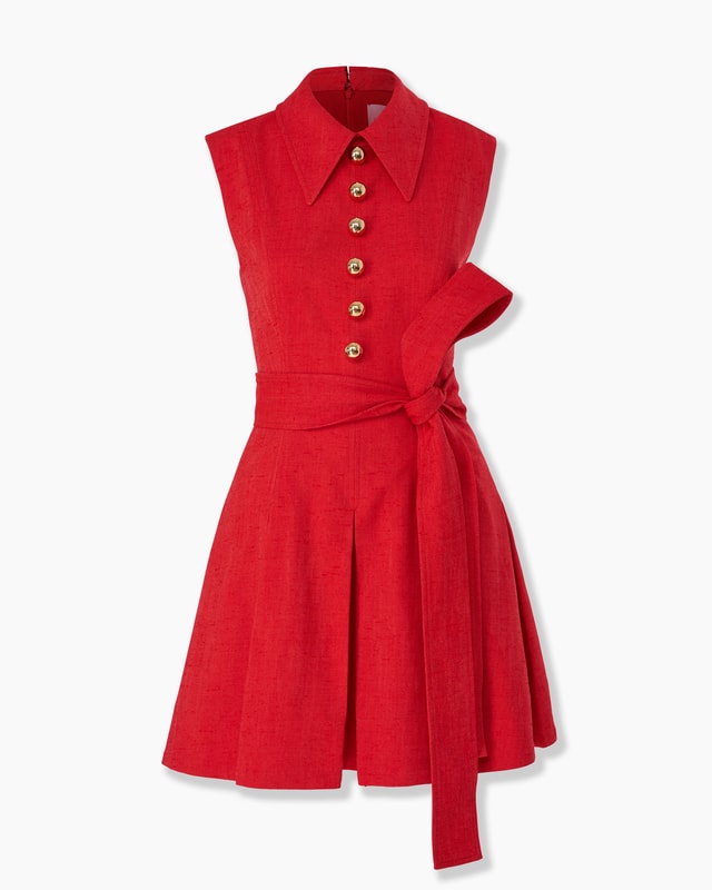 Sleeveless Pleated Mini Dress