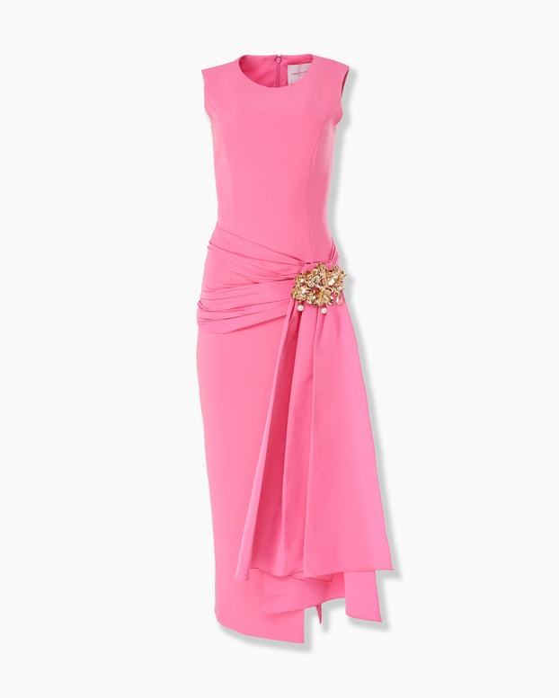 Sleeveless Column Dress with Sash