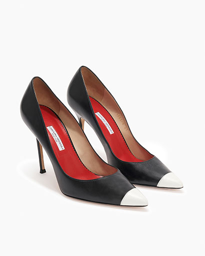 Classic Pumps with Colorful Cap Toe