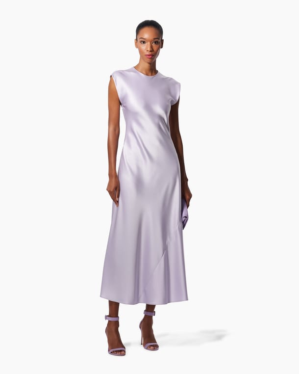 Satin Cap-Sleeve Dress