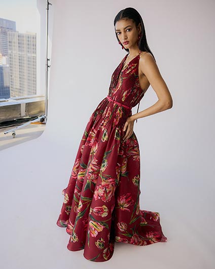 Tulip-Print Gown
