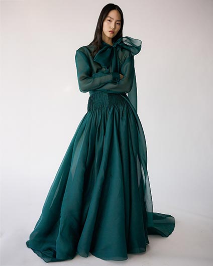 Pintucked Organza Skirt