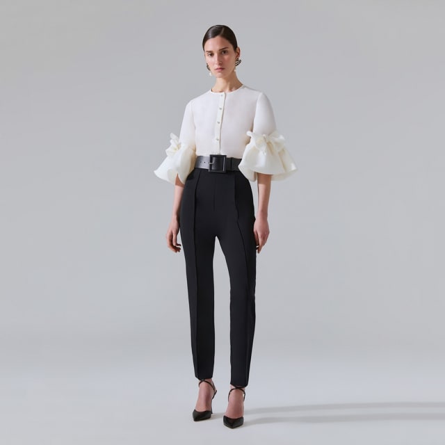 3. Bow-Detailed Ruffle Sleeve Blouse
