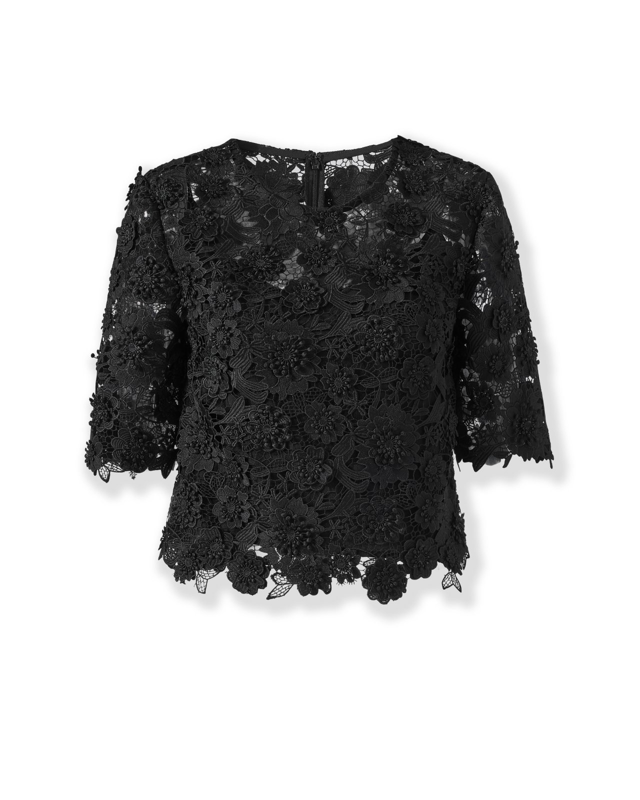 Floral Lace Crewneck Top