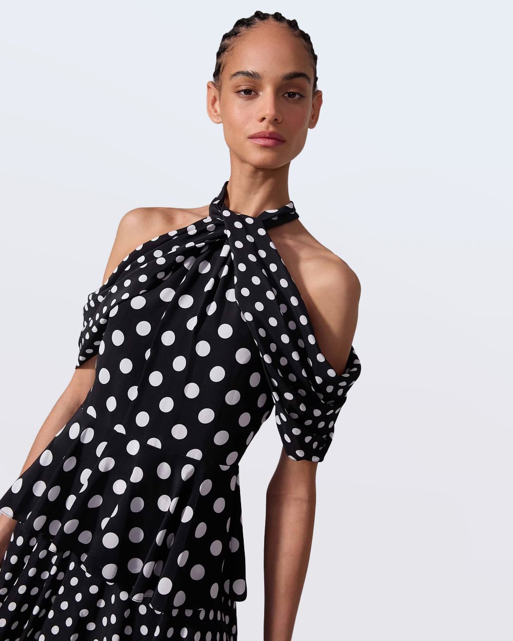 Polka Dot Tiered Midi Dress