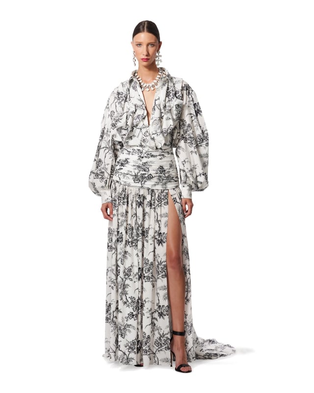 3. Botanical Toile Gathered Maxi Skirt