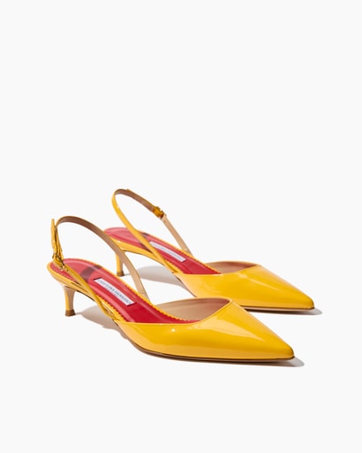 Patent Leather Kitten Heel Slingback
