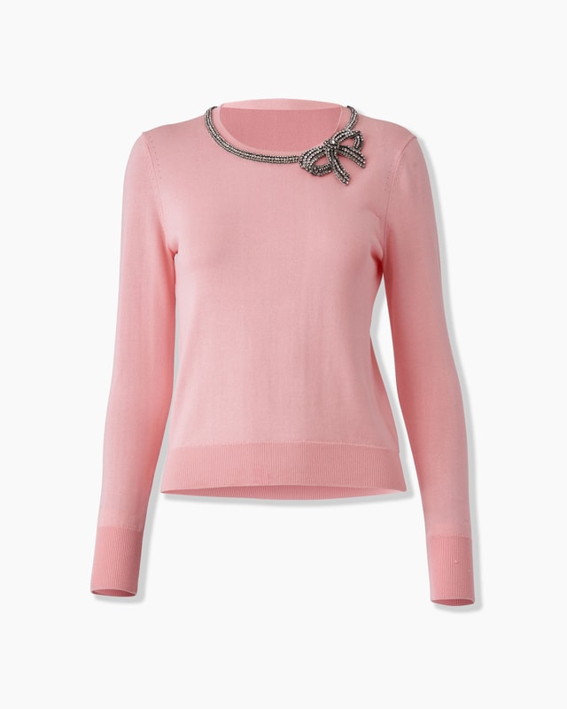 Crystal-Embroidered Sweater