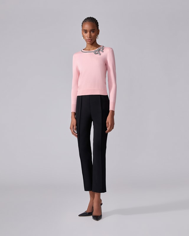 Crystal-Embroidered Sweater