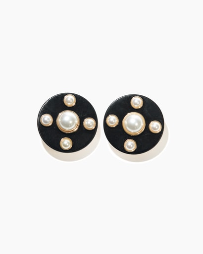 Pearl Disc Earrings
